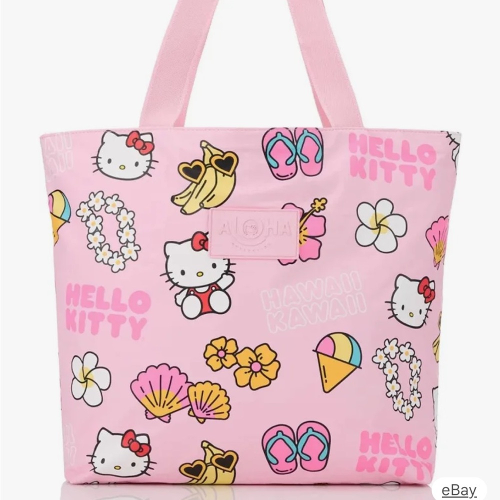 ALOHA Collection Pink Hello Kitty Tropical Print Tote